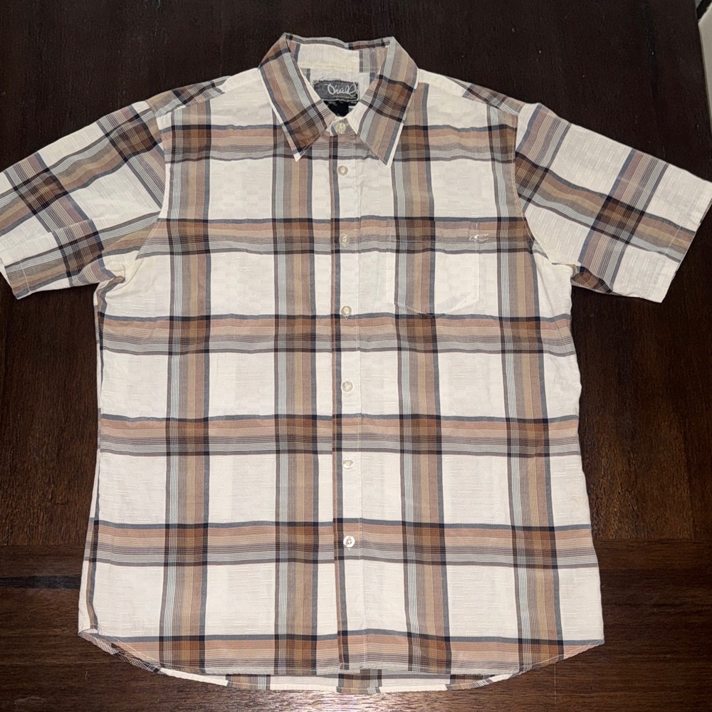 O'Neill Short-Sleeve Plaid Button-Down Shirt Large